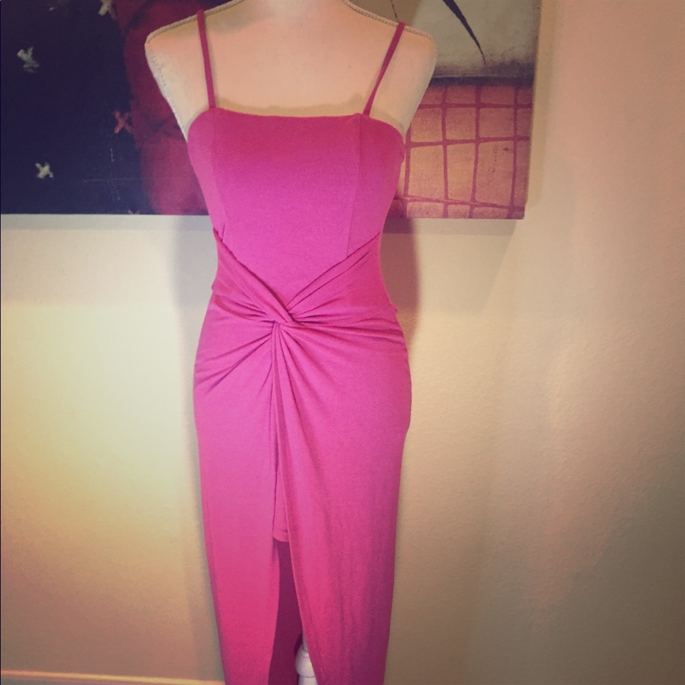 Pink fashion nova high low dress